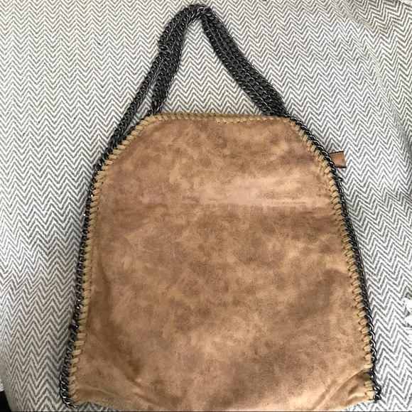 Khaki Fold Over Chain Women Oversized Bag. New - Picture 3 of 16